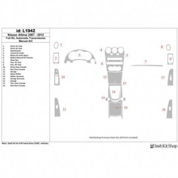 Dash trim kit wood and carbon Nissan Altima 2007-2012. Set L1942.