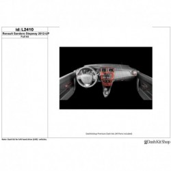 Zierleisten des Innenraums mit Holz-, Carbon-, Aluminiumimitation für Renault Sandero Stepway 2012-UP. Satz L2410.