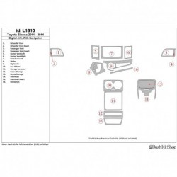 Dash trim kit wood and carbon Toyota Sienna 2011-UP. Set L1810.