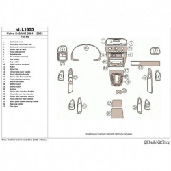 Dash trim kit wood and carbon Volvo S40 2001-2003. Set L1835.