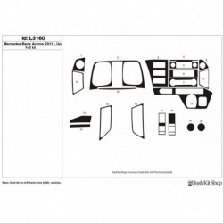 Dash trim kit wood and carbon Mercedes-Benz Actros 2011-Up. Set L3160.