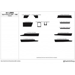 Dash trim kit wood and carbon Opel Vectra A 1987-1995. Set L2983.