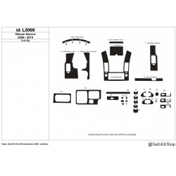 Dash trim kit wood and carbon Nissan Navara 2006-2010. Set L3069.