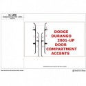 Plaques décoratives en imitation bois, carbone, aluminium pour Dodge Durango 2001-2003. Lot L368.