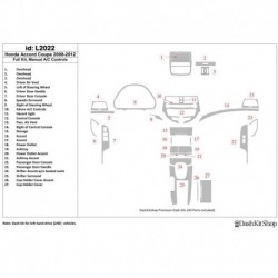 Dash trim kit wood and carbon Honda Accord 2008-2012. Set L2022.