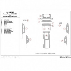 Dash trim kit wood and carbon Honda Accord 2013-UP. Set L2026.