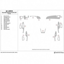 Dash trim kit wood and carbon Hyundai Elantra GT 2013-UP. Set L2015.