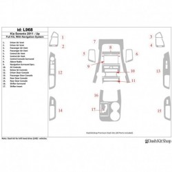 Dash trim kit wood and carbon KIA Sorento 2011-UP. Set L968.